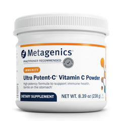 Front label of Metagenics Ultra Potent-C Vitamin C Powder 8.39 oz