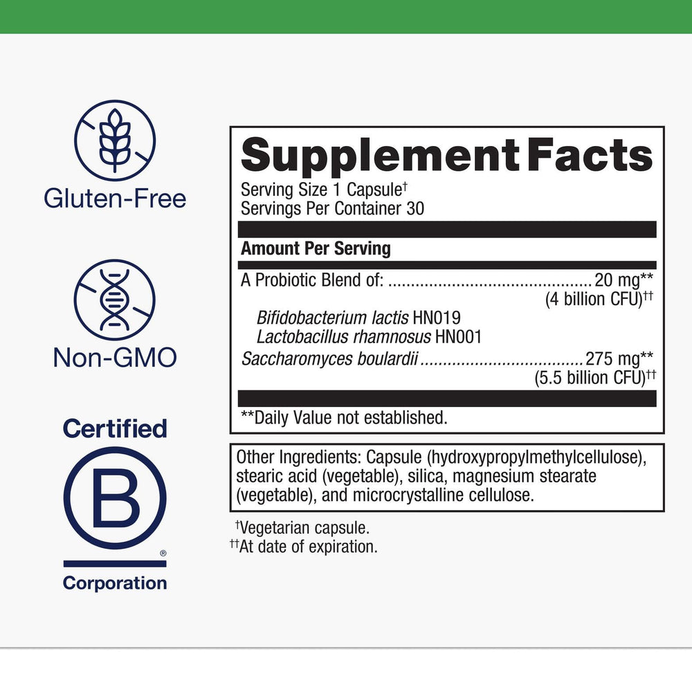 Close-up of Metagenics UltraFlora Acute Care capsules