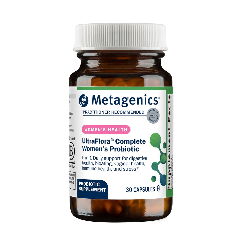 Bottle of Metagenics UltraFlora Complete Women's Probiotic with 30 capsules