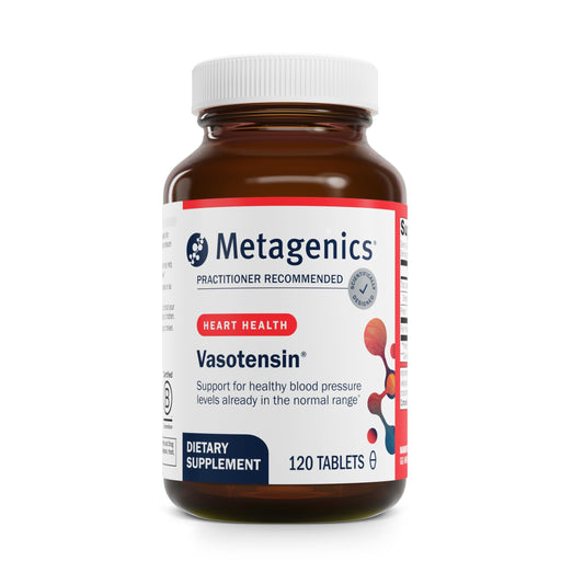 Metagenics Vasotensin Bonito Peptide supplement bottle and packaging