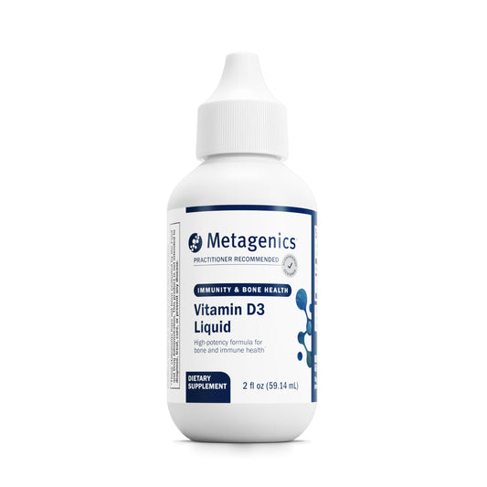 Front view of Metagenics Vitamin D3 Liquid bottle