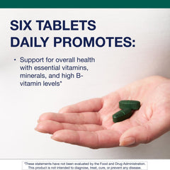 Close-up of bottle label highlighting iron and B vitamins