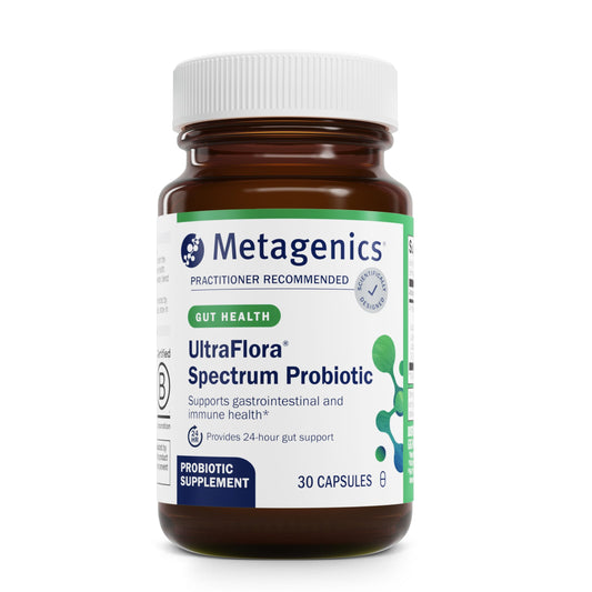 Metagenics UltraFlora Spectrum bottle label