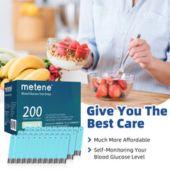 Metene TD-4116 test strips storage vial with secure lid preserves strip integrity.