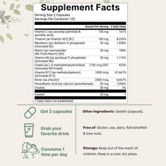11-in-1 methylated B vitamins with methylfolate and methylcobalamin
