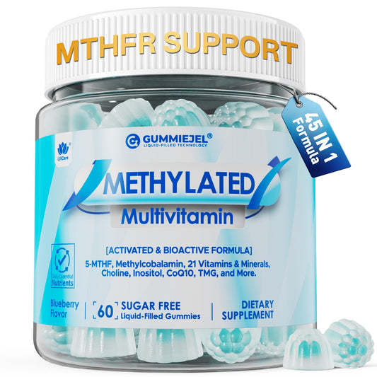 Front label of Methylated Multivitamin Gummies for men and women