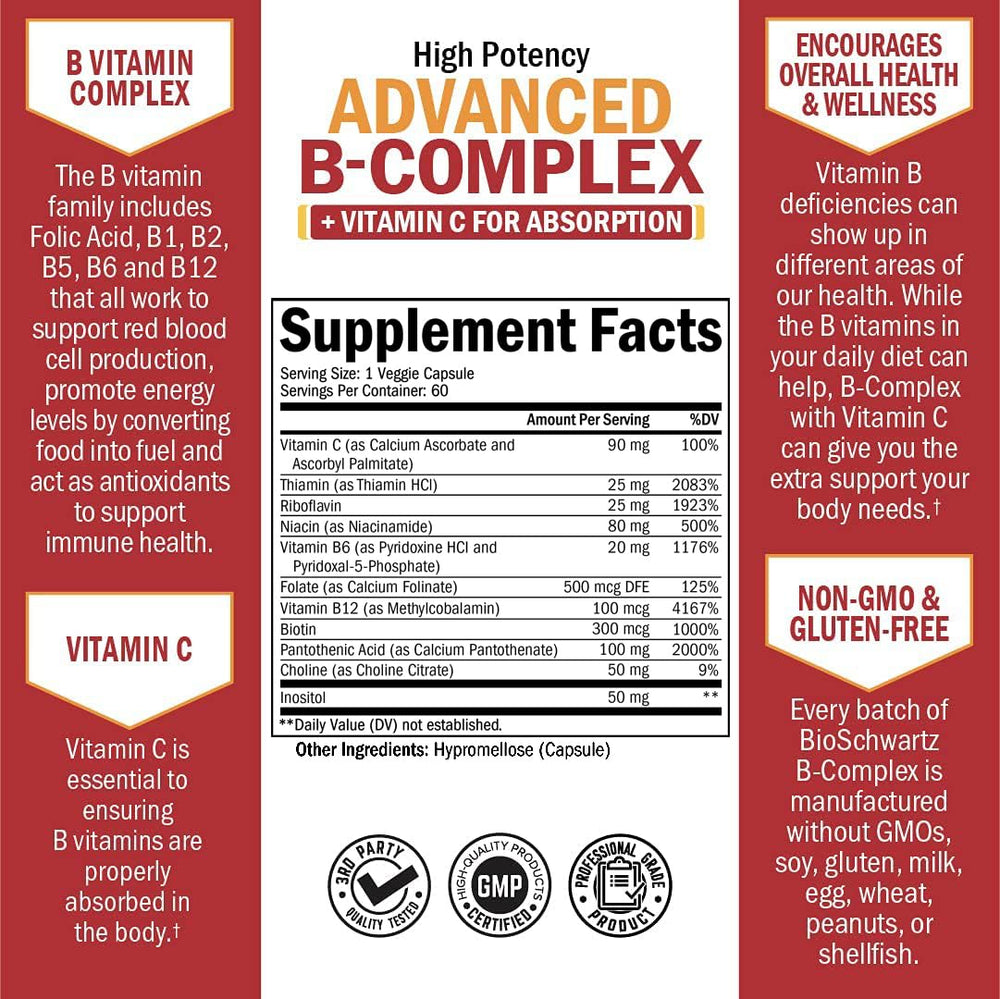 Methylcobalamin B12 and folate in B complex supplement