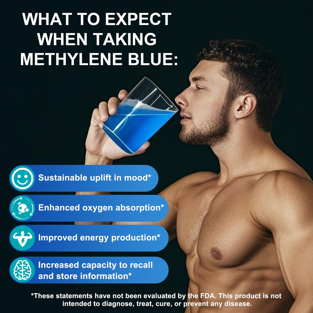 Back view of Methylene Blue 1% Drops bottle