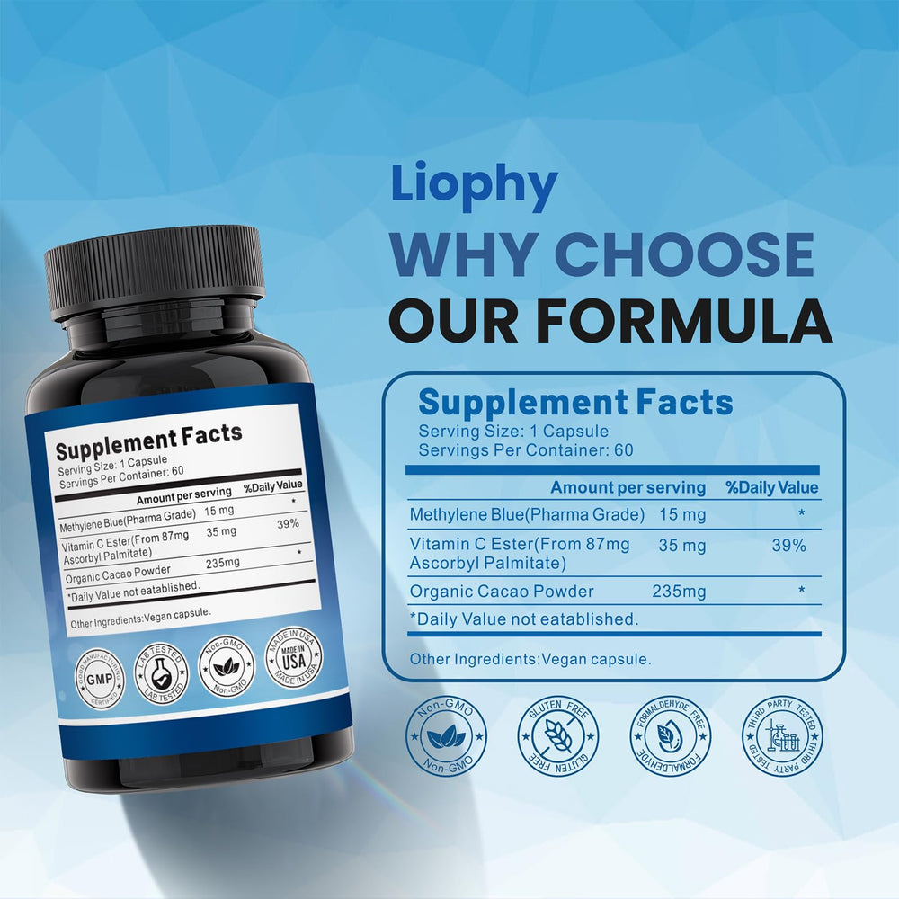 Vitamin C ester ingredient alongside methylene blue
