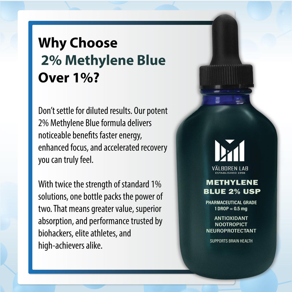 Illustration showing formaldehyde- and alcohol-free Methylene Blue