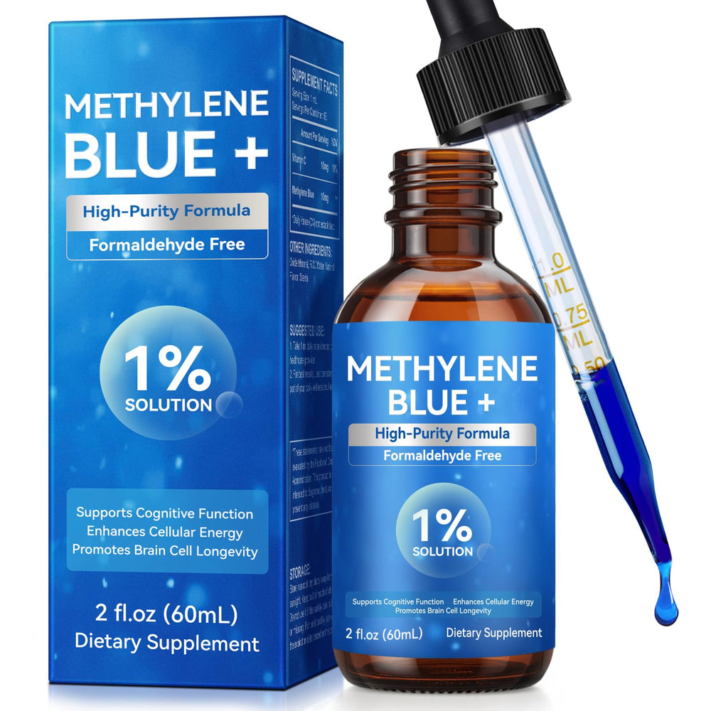 Methylene Blue pharmaceutical grade drops in a glass bottle (2 oz)