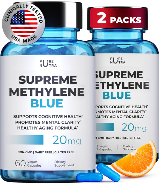 Bottle of Ultimate Methylene Blue Capsules - 20mg, 60 count