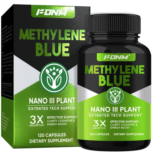 Front view of Methylene Blue Capsules bottle 120 count