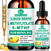 Front view of 2-pack Methylfolate Drops bottle