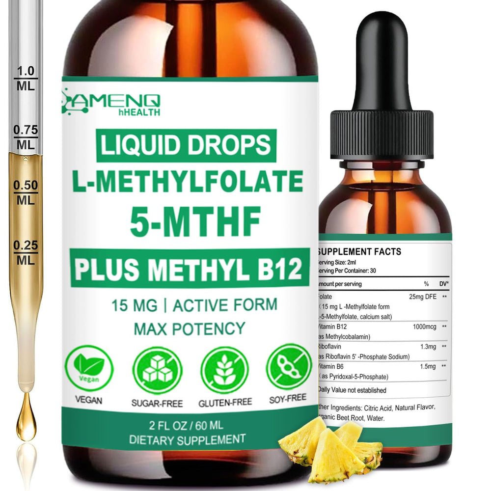 Methylfolate Liquid Drops bottle with raspberry flavor