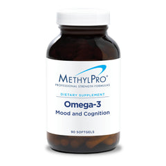 MethylPro Omega-3 bottle with 90 softgels