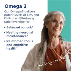 Brain health concept with omega-3 illustration