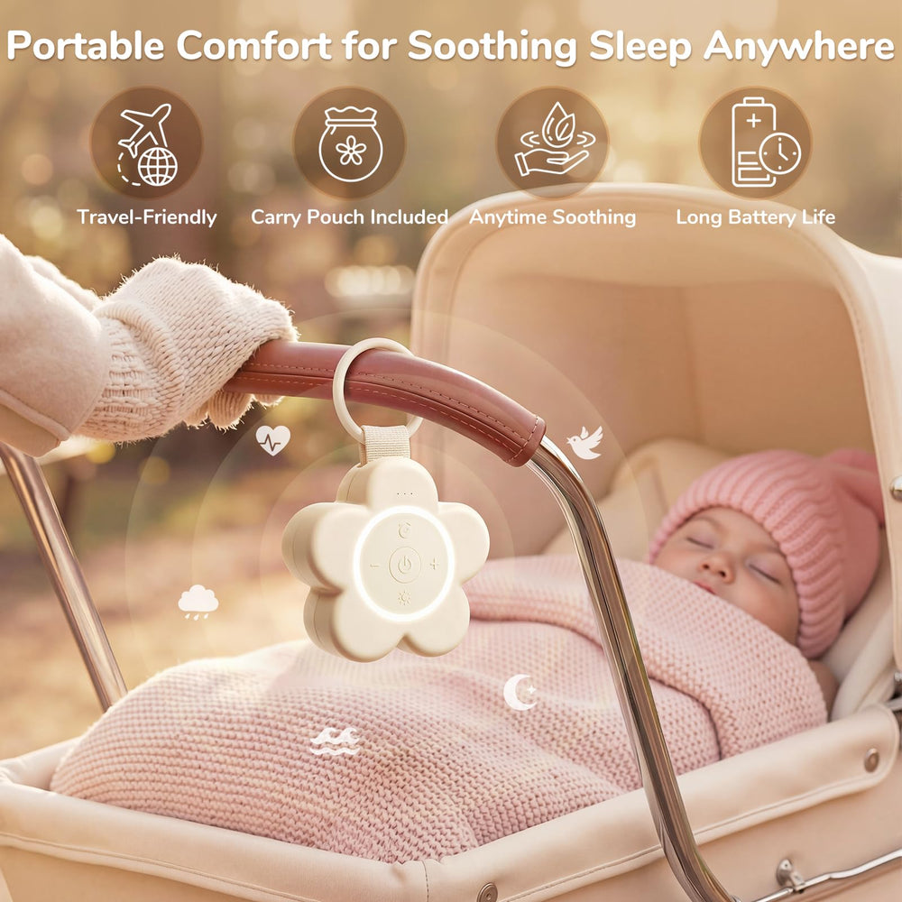 Mewaii portable white noise machine night light dimming enables midnight feeds.