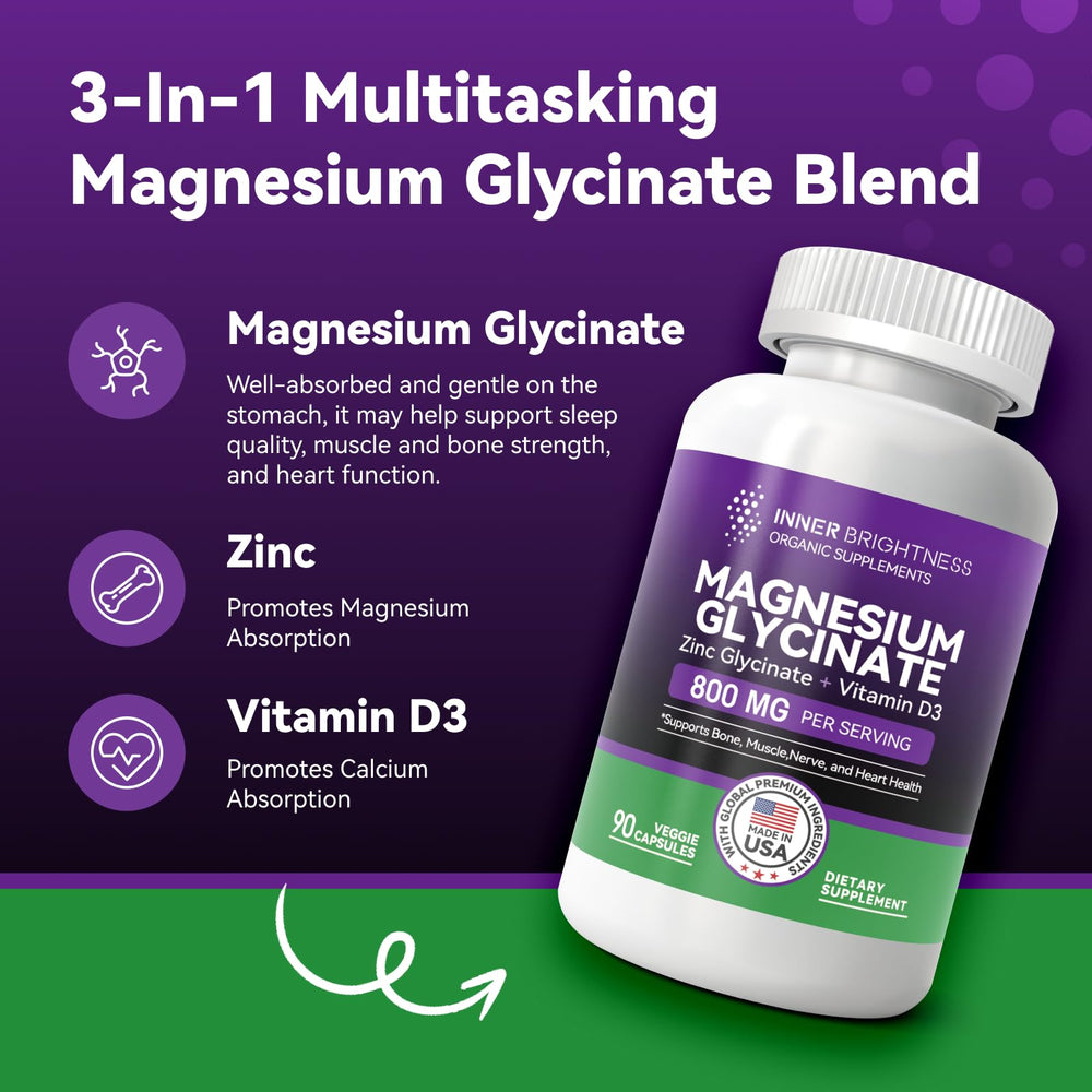 Close-up illustrating easy absorption and stomach-friendly magnesium glycinate