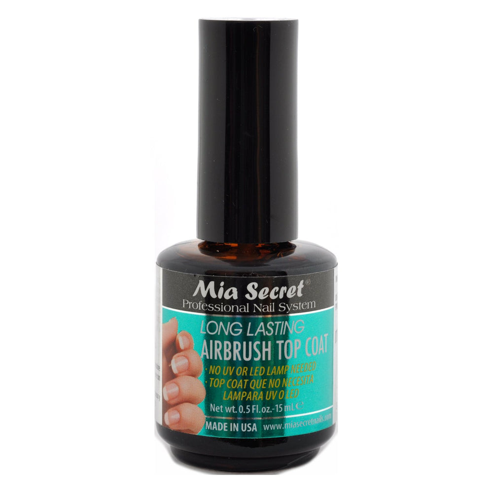 Mia Secret long lasting airbrush top coat bottle pour for a glossy, durable nail art finish