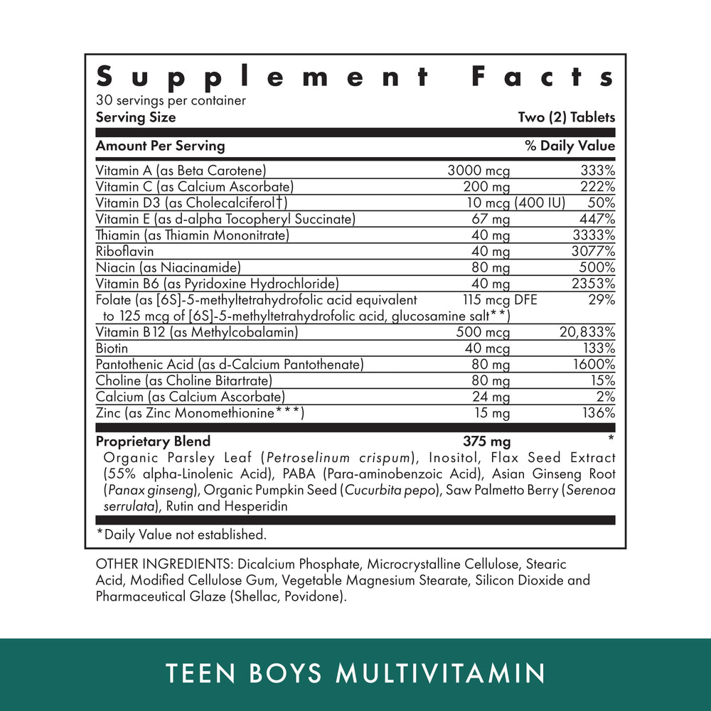 MICHAEL'S Health Naturopathic Teen Boys packaging close-up