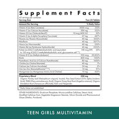 MICHAEL'S Health Teen Girls Multivitamin bottle back label