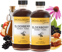 Front view of Mickelberry Gardens Elderberry Honey Tonic bottle