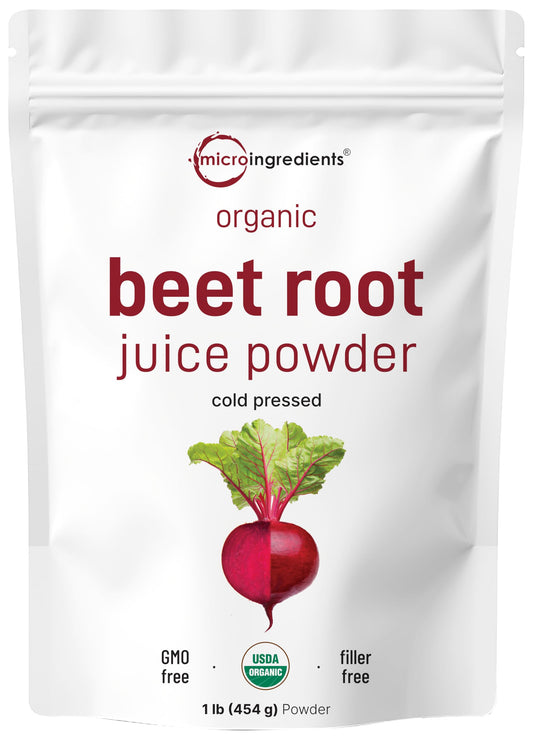Front view of Micro Ingredients Organic Beet Root Powder 1 lb container