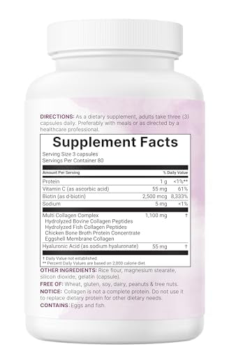 Biotin, hyaluronic acid, and vitamin C ingredients