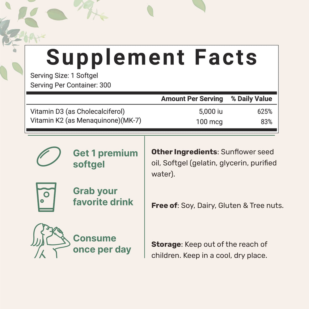 Back label showing supplement facts and ingredients