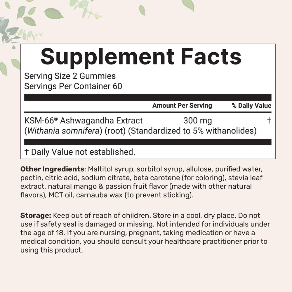 Back label with nutrition facts and ingredients