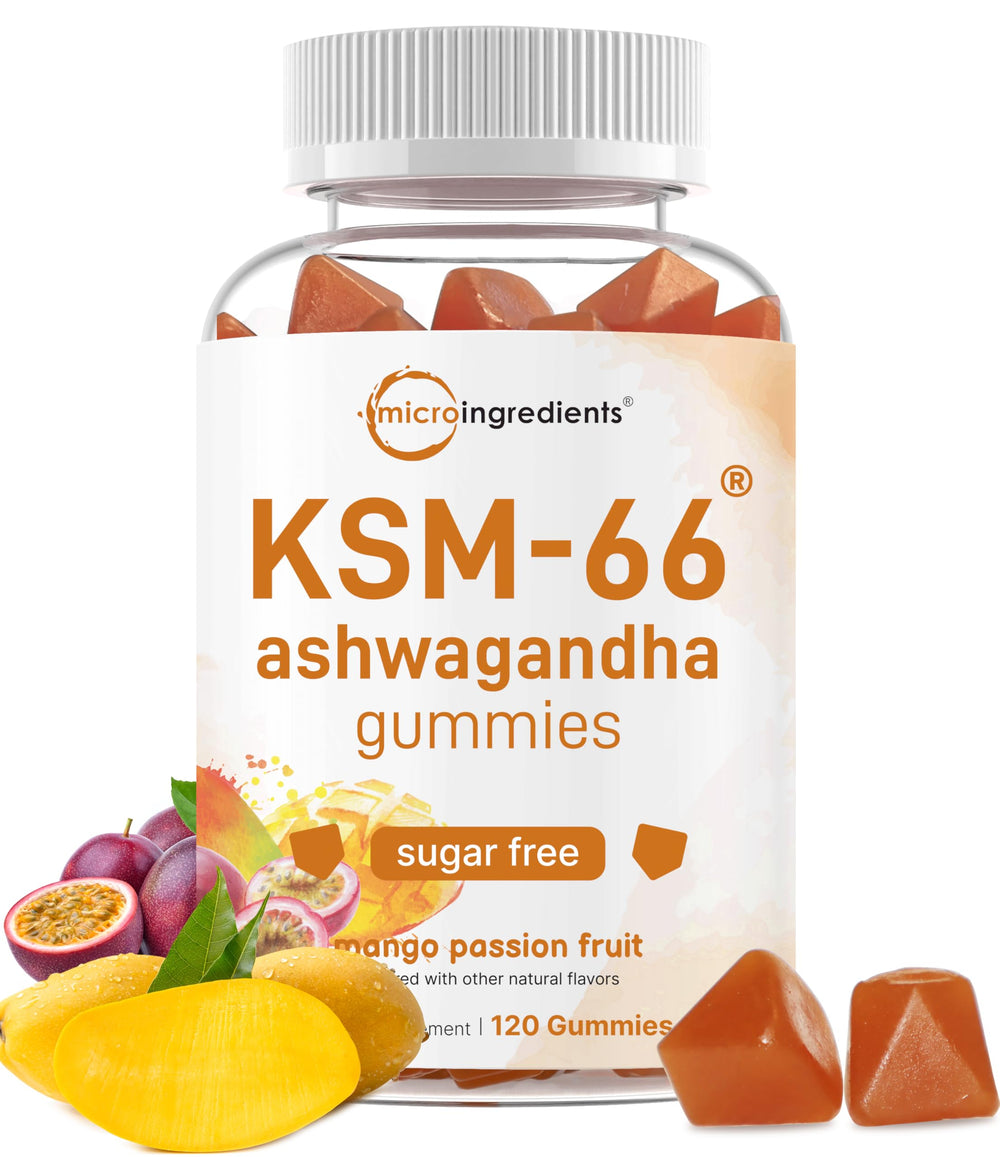 Front view of Micro Ingredients KSM-66 Ashwagandha Gummies bottle