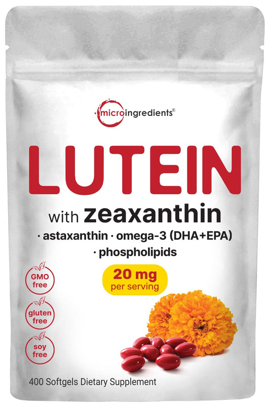 Hero image: Micro Ingredients Lutein & Zeaxanthin 20mg Softgels, 400 Count