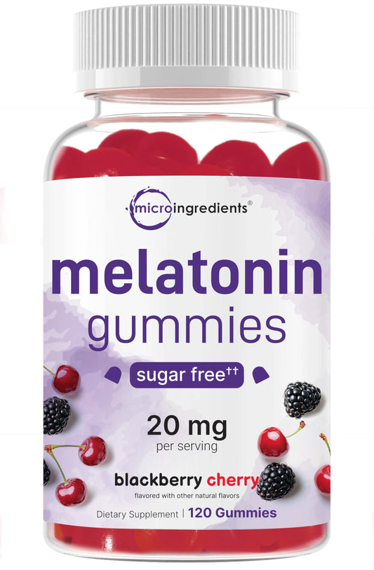 Front view of Micro Ingredients Melatonin Gummies bottle and packaging