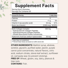 Biotin, hyaluronic acid and vitamin C icons with gummies