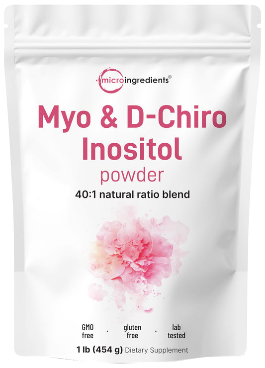 Hero shot of Micro Ingredients Myo-Inositol & D-Chiro Inositol powder 1lb
