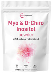 Two-pound pouch of Micro Ingredients Myo-Inositol & D-Chiro Inositol powder with 442 servings