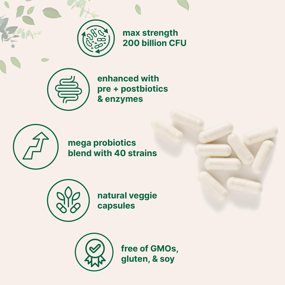 Illustration of 40 probiotic strains with prebiotics