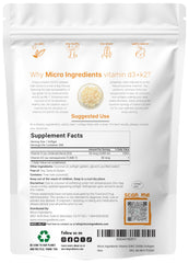 Back label with dosage and ingredient information