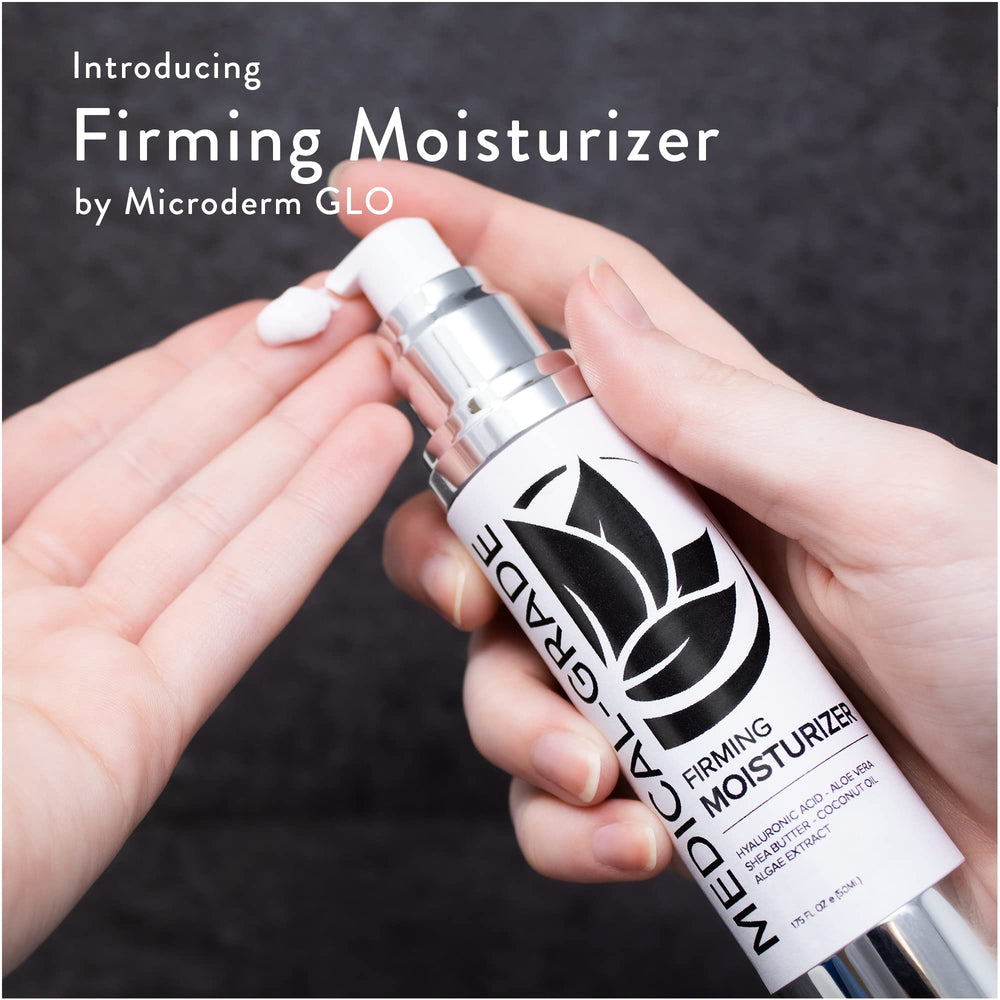 Microderm GLO Firming Moisturizer texture swatch demonstrates creamy, quick absorption.