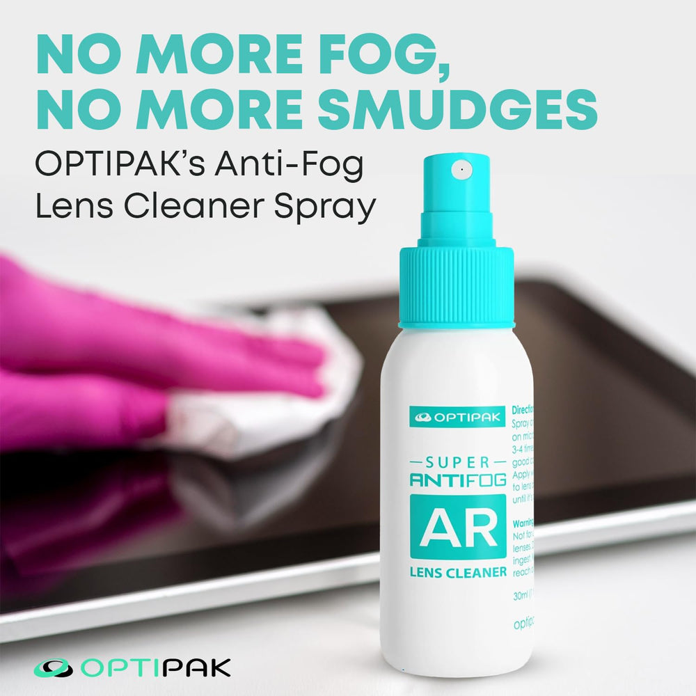 Microfiber cloths and spray bottles in silver packaging