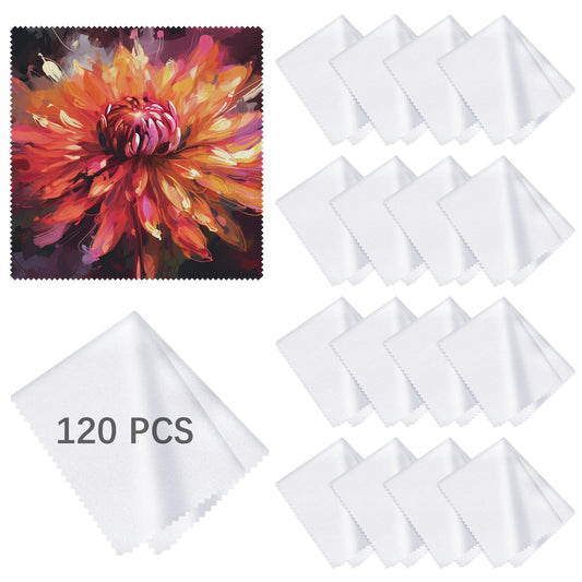 White 5.5x5.5 inch microfiber cleaning cloth for glasses – bulk 120 pack