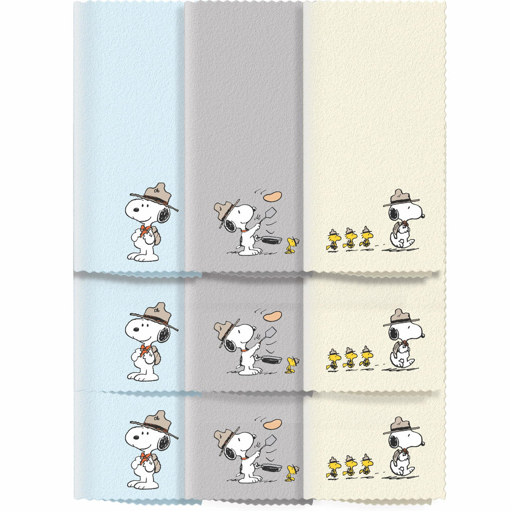 Snoopy-themed microfiber cleaning cloth for glasses (9-pack)