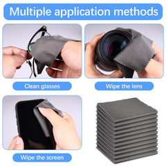 Multi-purpose microfiber cloth for glasses, TVs, phones, laptops and cameras.