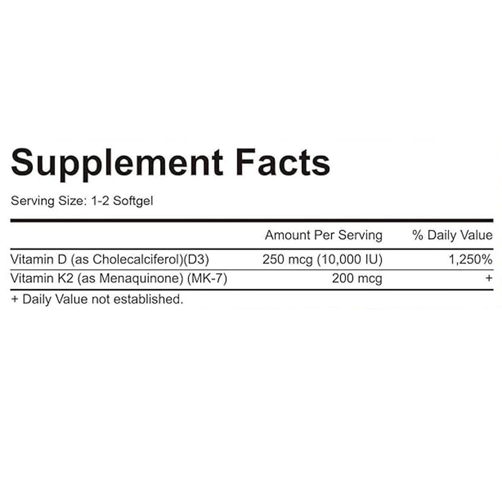 Close-up of MicroLabs D3 K2 softgels bottle