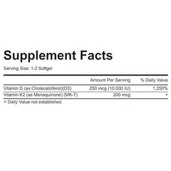 Close-up of MicroLabs D3 K2 softgels bottle