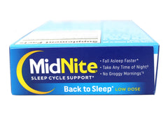 MidNite Sleep Aid foil label detail highlighting flavor and directions