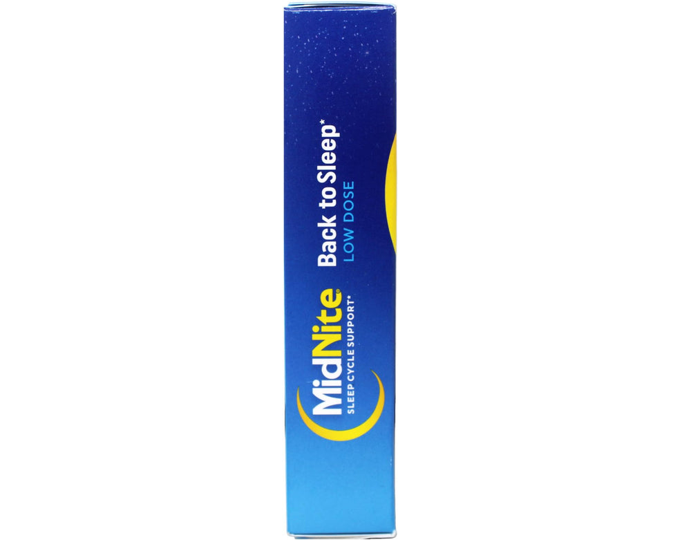 MidNite Sleep Aid tablets in hand for portable sleep support