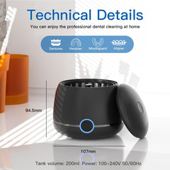 200ml dental cleaning pod and basket for the cleaner