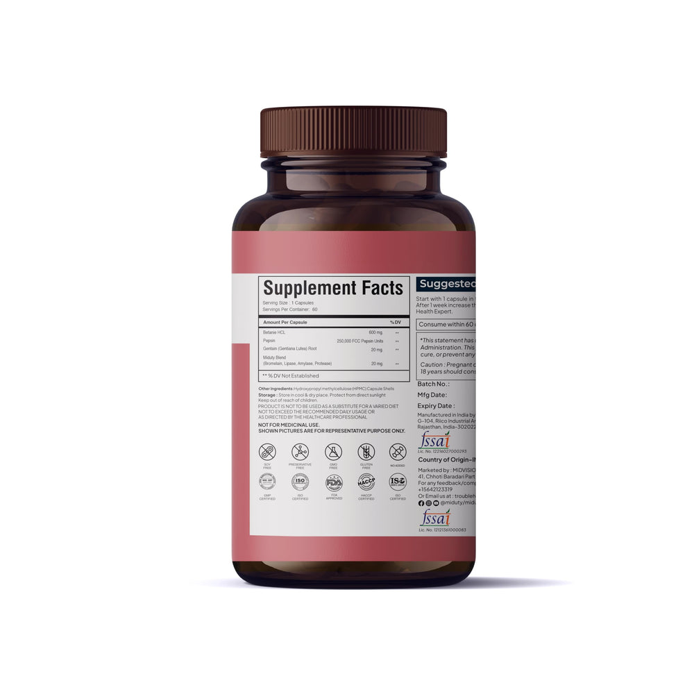 60 capsules bottle on white background